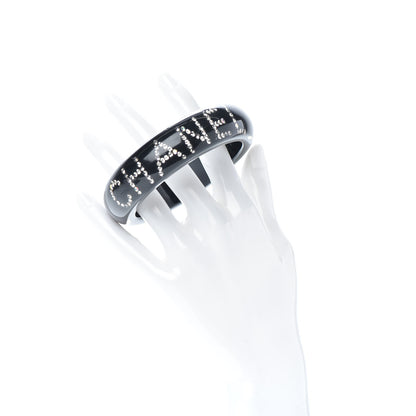Chanel Resin Crystal CC Logo Bracelet Black 2 of 4