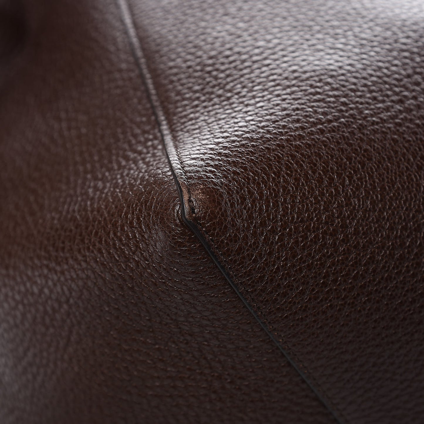 Shiny Grained Calfskin Medium Belt Cabas Phantom Brown