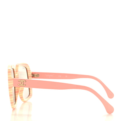 Chanel Acetate Square Sunglasses 71599-A Peach Yellow Light Gray 3 of 8