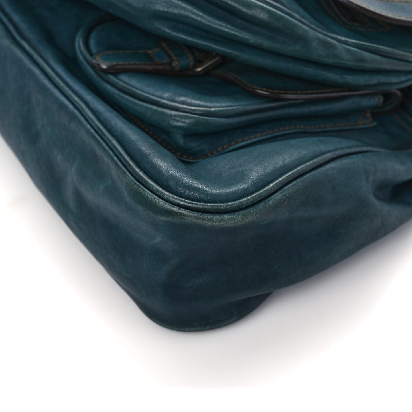 Calfskin Medium Gaucho Double Saddle Bag Dark Blue