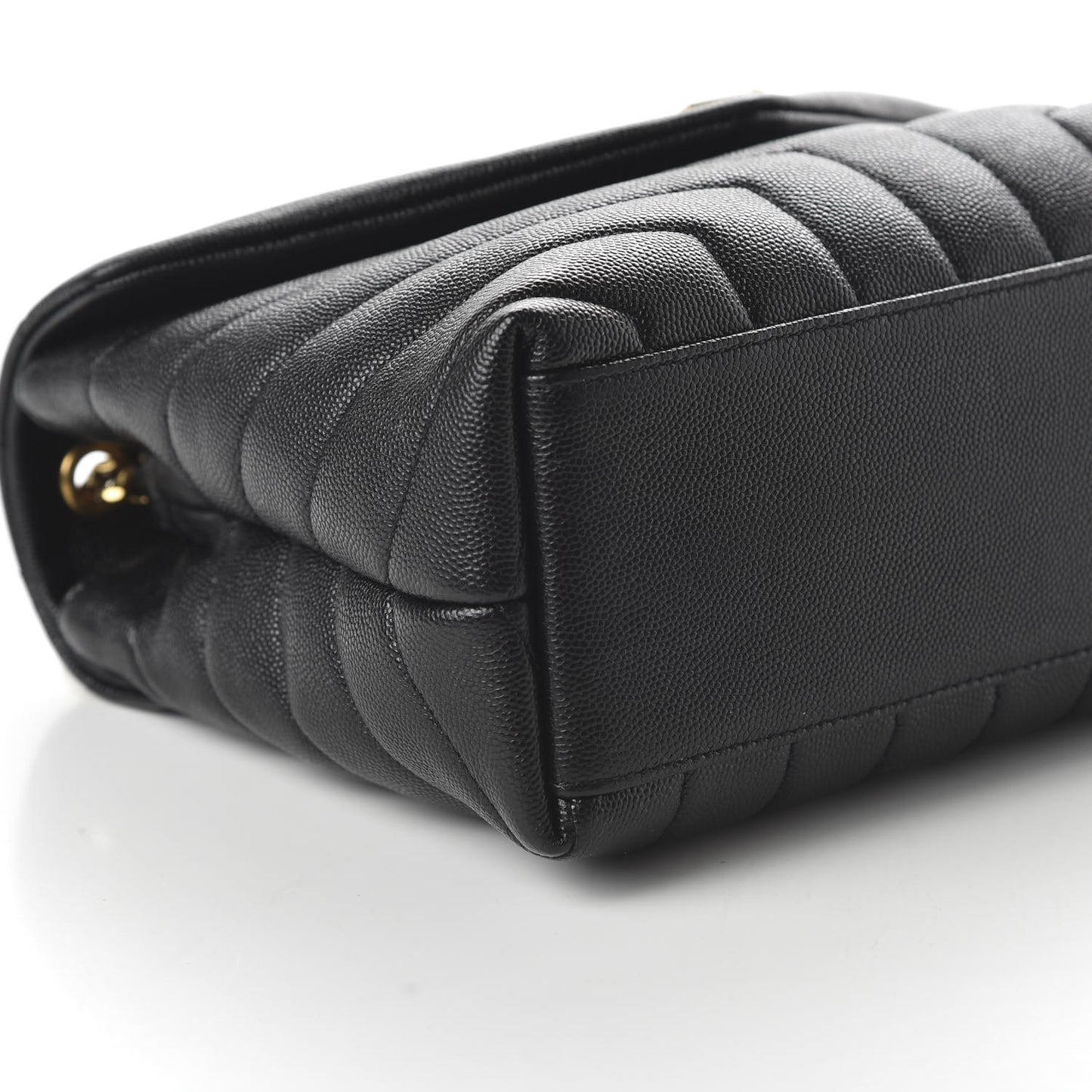 Grain de Poudre Calfskin Y Quilted Monogram Small Loulou Chain Satchel Black