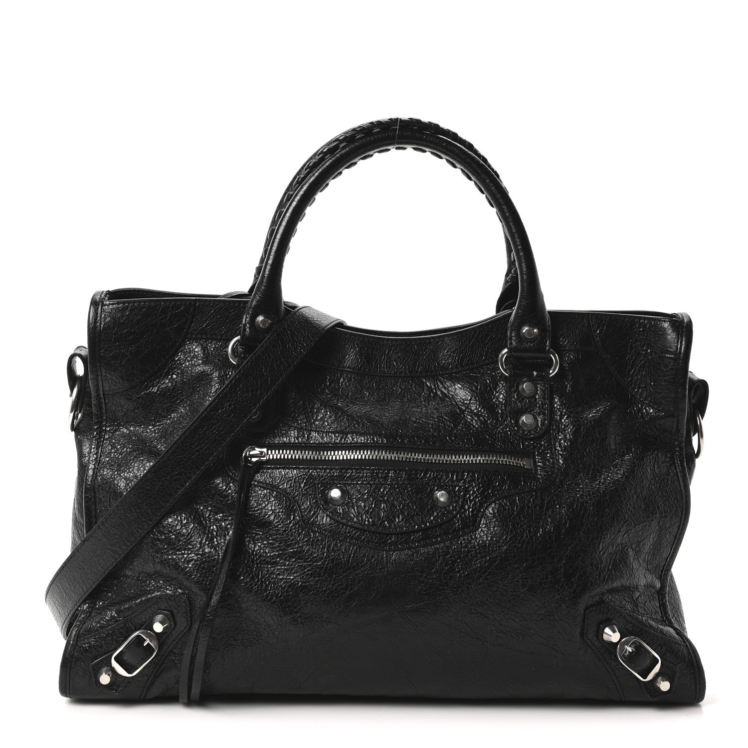 Balenciaga Agneau Arena Silver Hardware Medium Le City Black 1 of 10