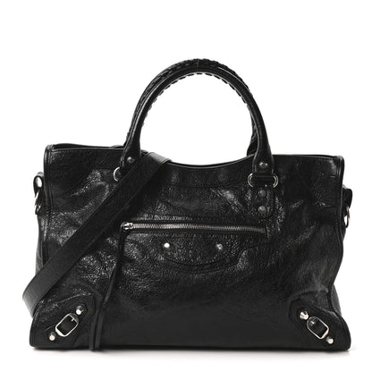 Balenciaga Agneau Arena Silver Hardware Medium Le City Black 1 of 10