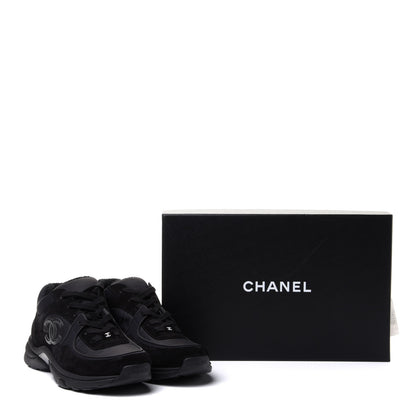 Chanel Nylon Calfskin Suede CC Sneakers 41 Black 9 of 9