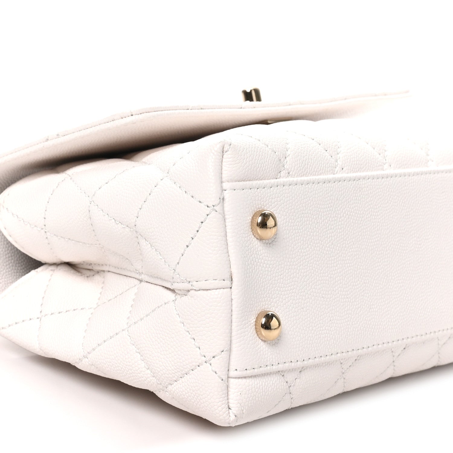 Chanel Caviar Quilted Mini Coco Handle Flap White 8 of 9