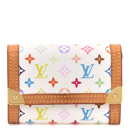 Louis Vuitton Monogram Multicolor Porte-Monnaie Plat Coin Purse White 1 of 7
