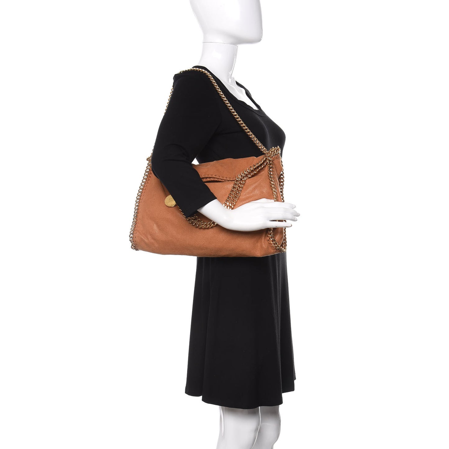 Shaggy Deer Falabella Fold Over Tote Brandy