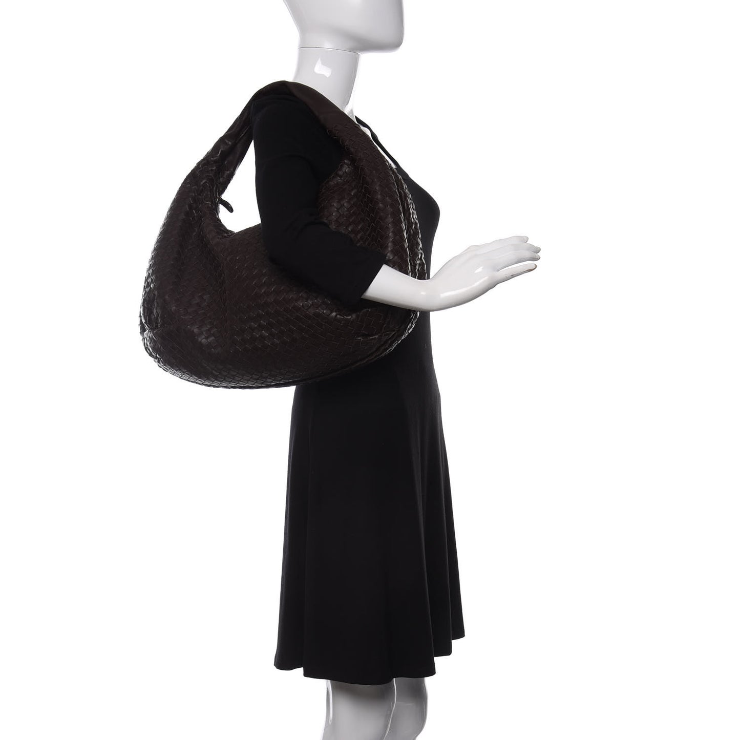 Nappa Intrecciato Large Belly Veneta Hobo Ebano