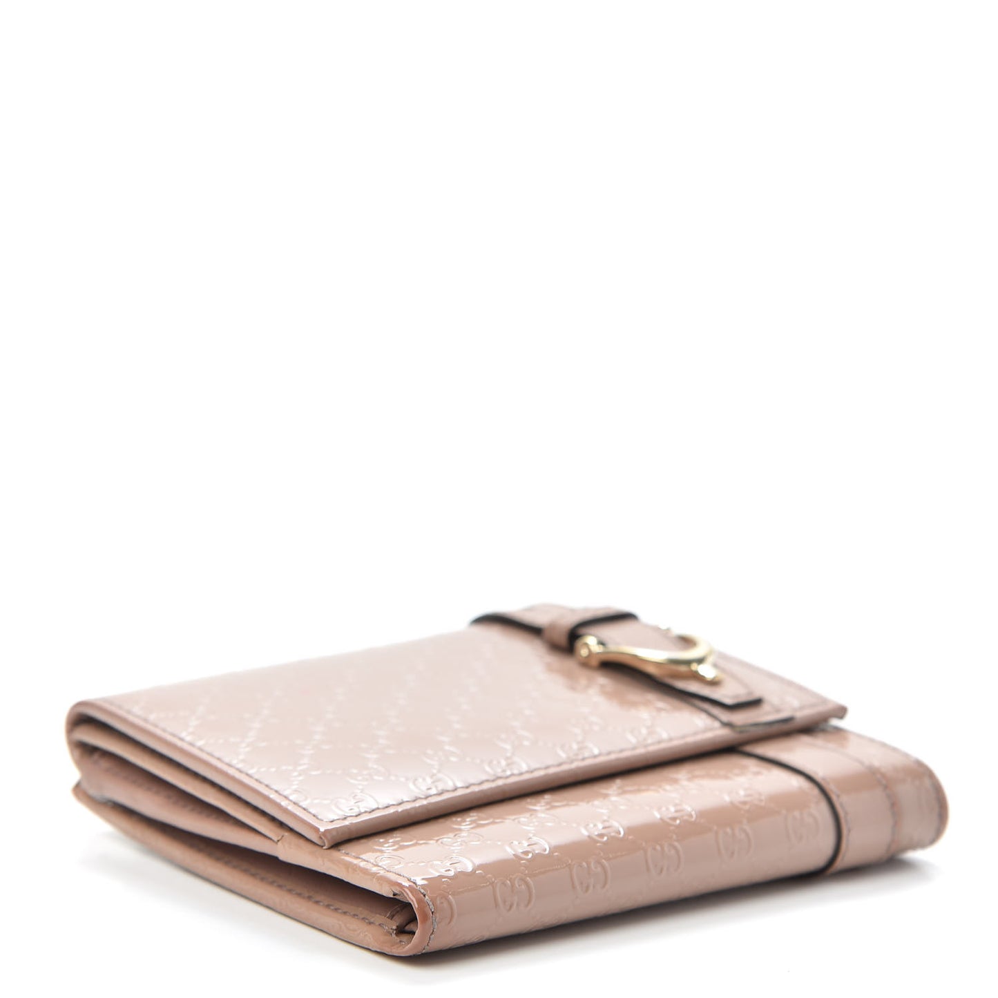 Patent Microguccissima Nice French Flap Wallet Dark Cipria
