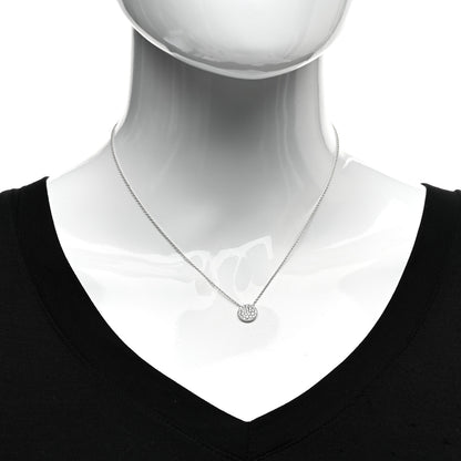 Tiffany 18k White Gold Diamond Metro Round Pendant Necklace 2 of 5