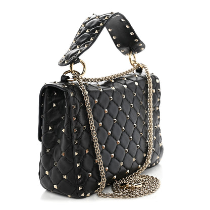 Valentino Garavani Nappa Medium Rockstud Spike Shoulder Bag Black 3 of 10