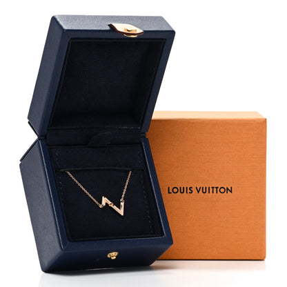 Louis Vuitton 18K Pink Gold LV Volt Upside Down Pendant Necklace 6 of 6