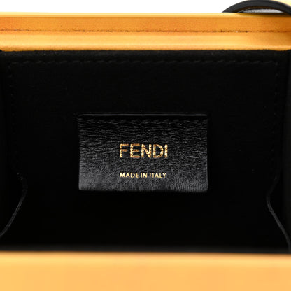 Fendi Vitello Fluffy Logo Vertical Box Yellow Box Black 7 of 9