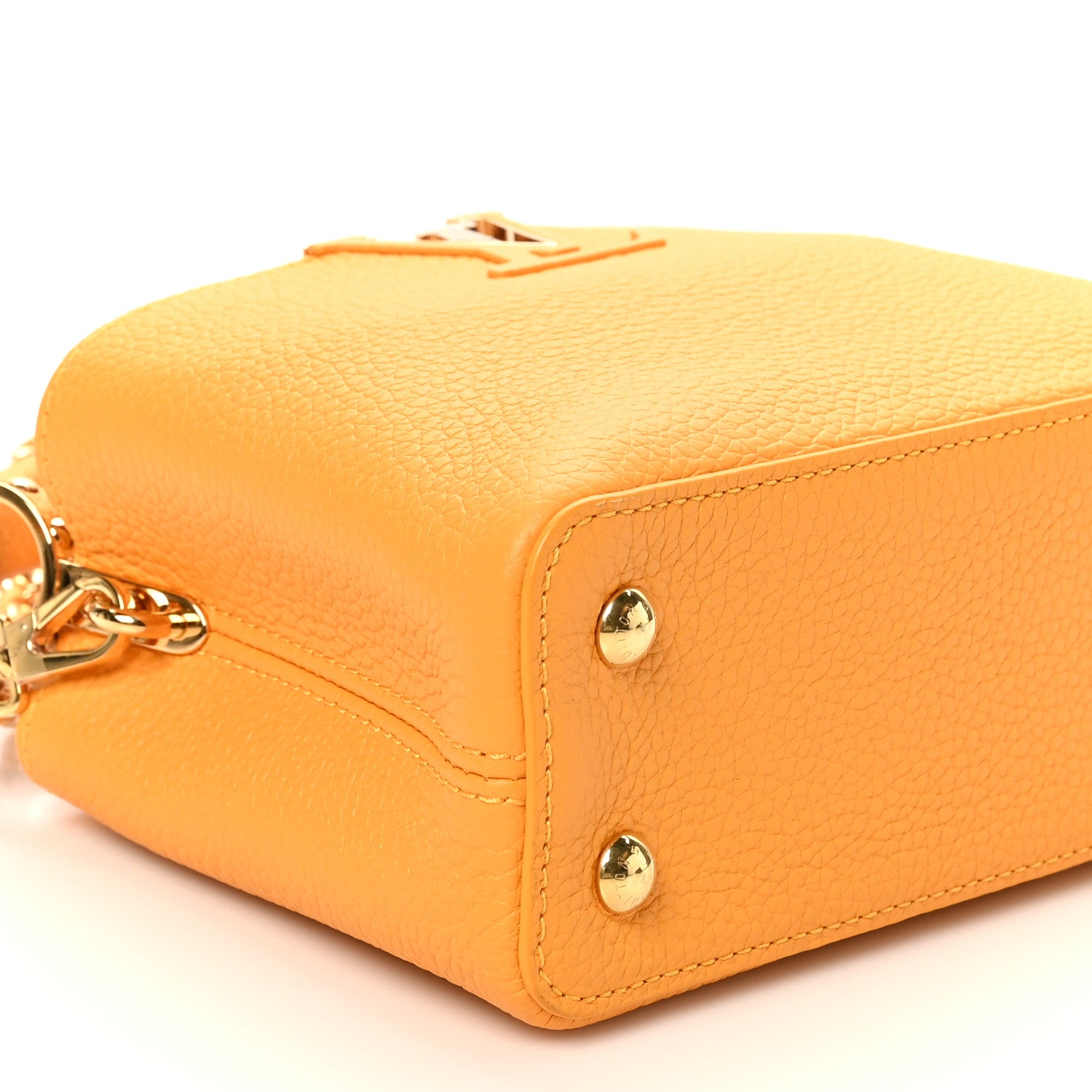 Louis Vuitton Taurillon Mini Capucines Sunbeam Yellow 8 of 9