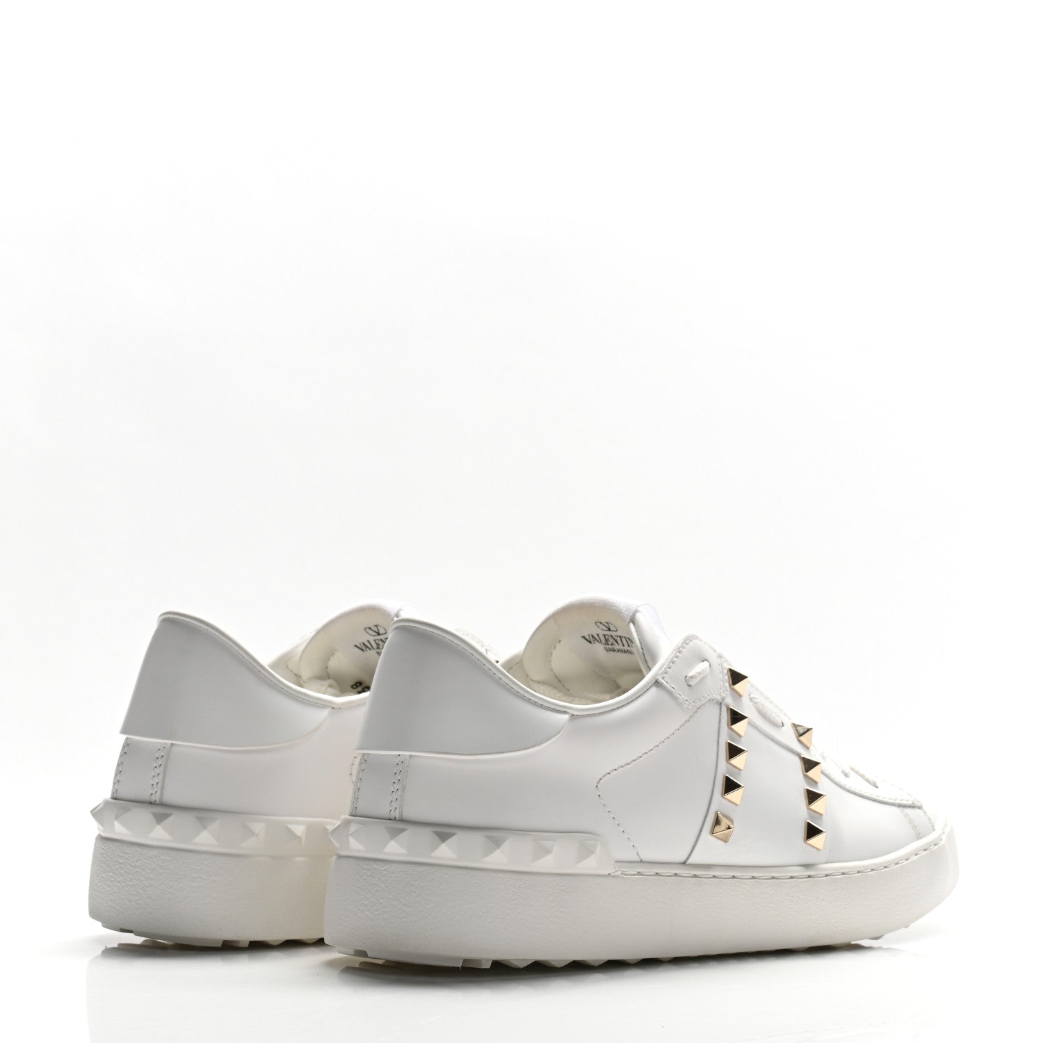 Valentino Garavani Calfskin Rockstud Untitled Open Sneakers 38 White 5 of 11