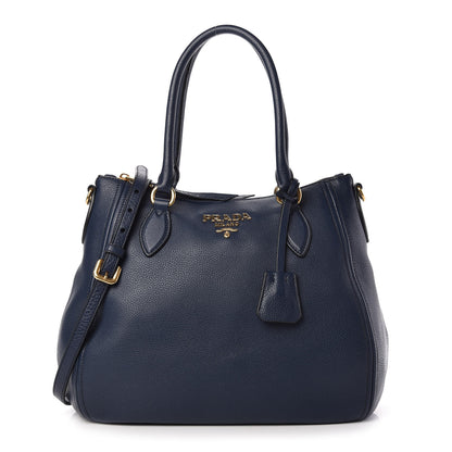 Prada Vitello Daino Shoulder Bag Baltico 1 of 10