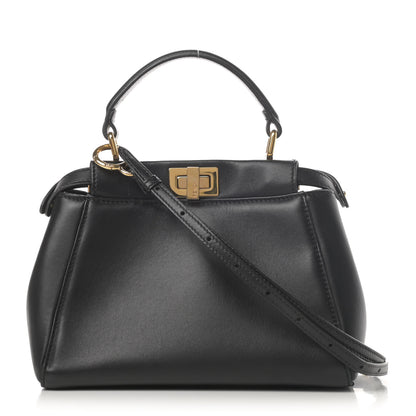 Fendi Nappa Mini Peekaboo Iconic Satchel Black 1 of 5