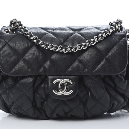 Chanel Washed Lambskin Quilted Medium Chain Around Messenger Black 8 of 11