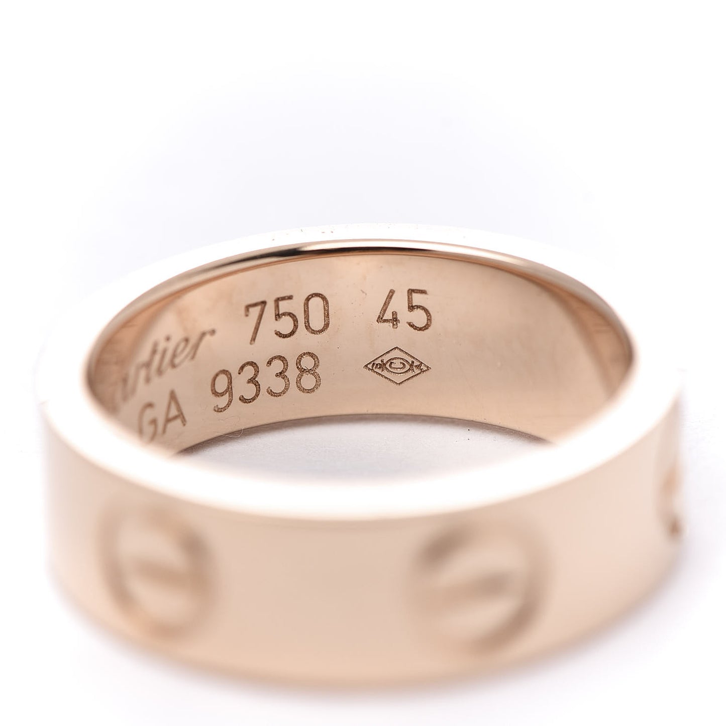 18K Pink Gold 5.5mm LOVE Ring 45 3.25