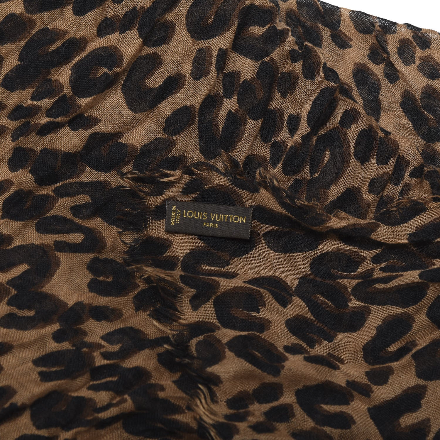 Louis Vuitton Cashmere Silk Leopard Etole Stole Marron 4 of 4