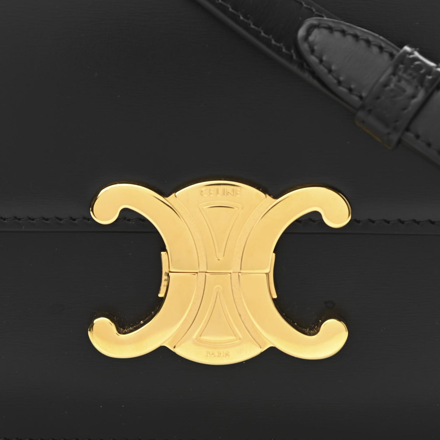 Shiny Calfskin Small Triomphe Black