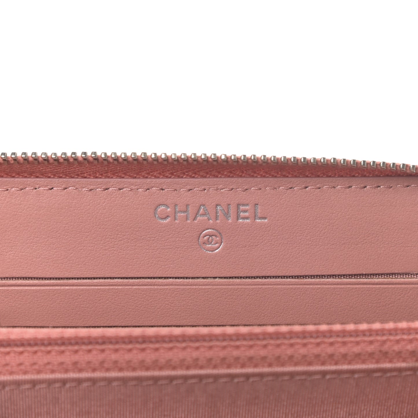Ombre Patent Calfskin Quilted Small Zip Around Wallet Pink White