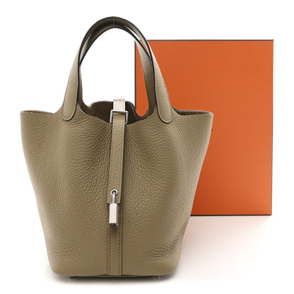 Hermes Taurillon Clemence Picotin Lock 18 PM Beige Marfa 11 of 11