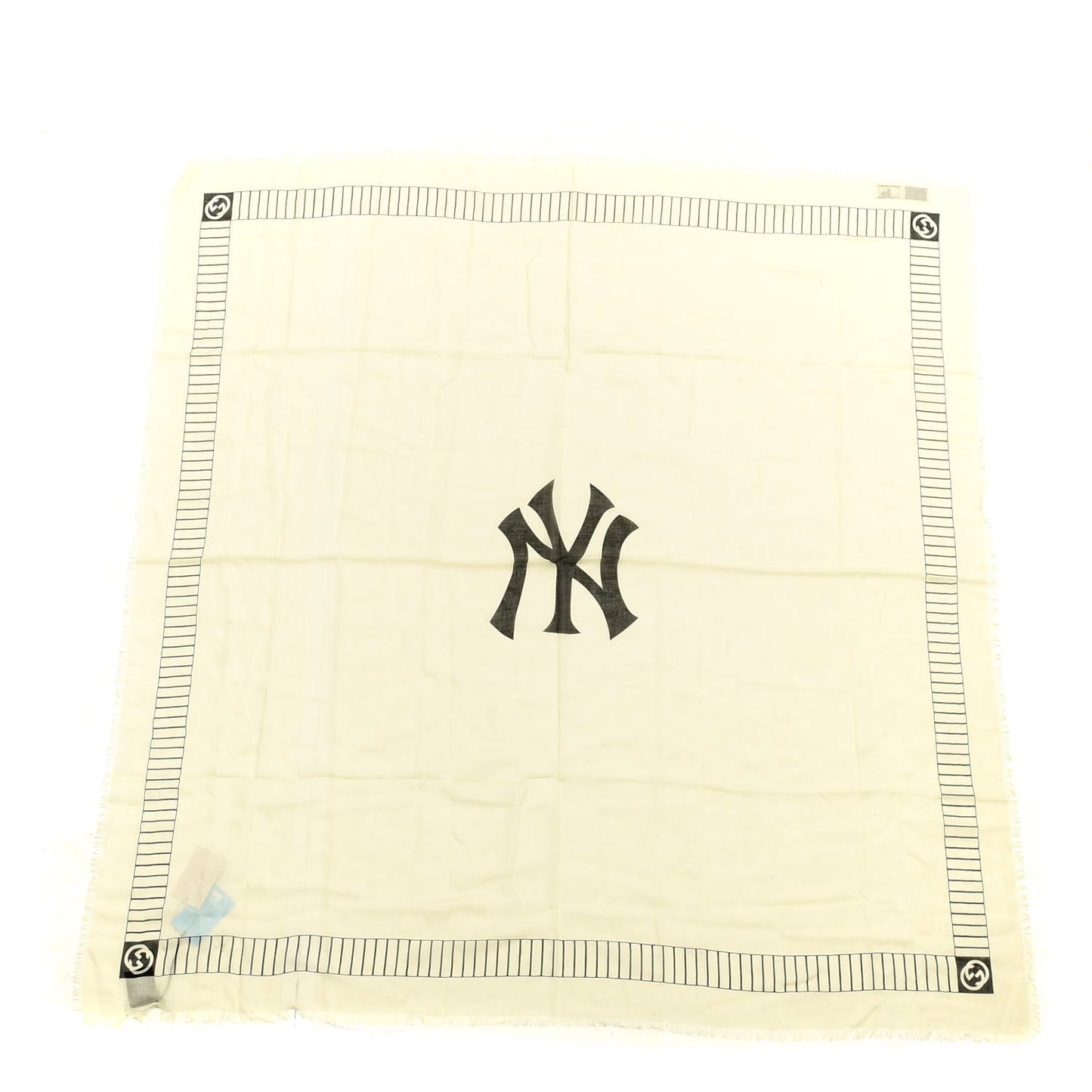 X MLB Modal Silk NY Yankees Shawl Ivory Black
