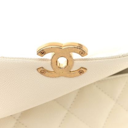 Chanel Shiny Caviar Quilted Large Chain Melody Flap White 14 of 17