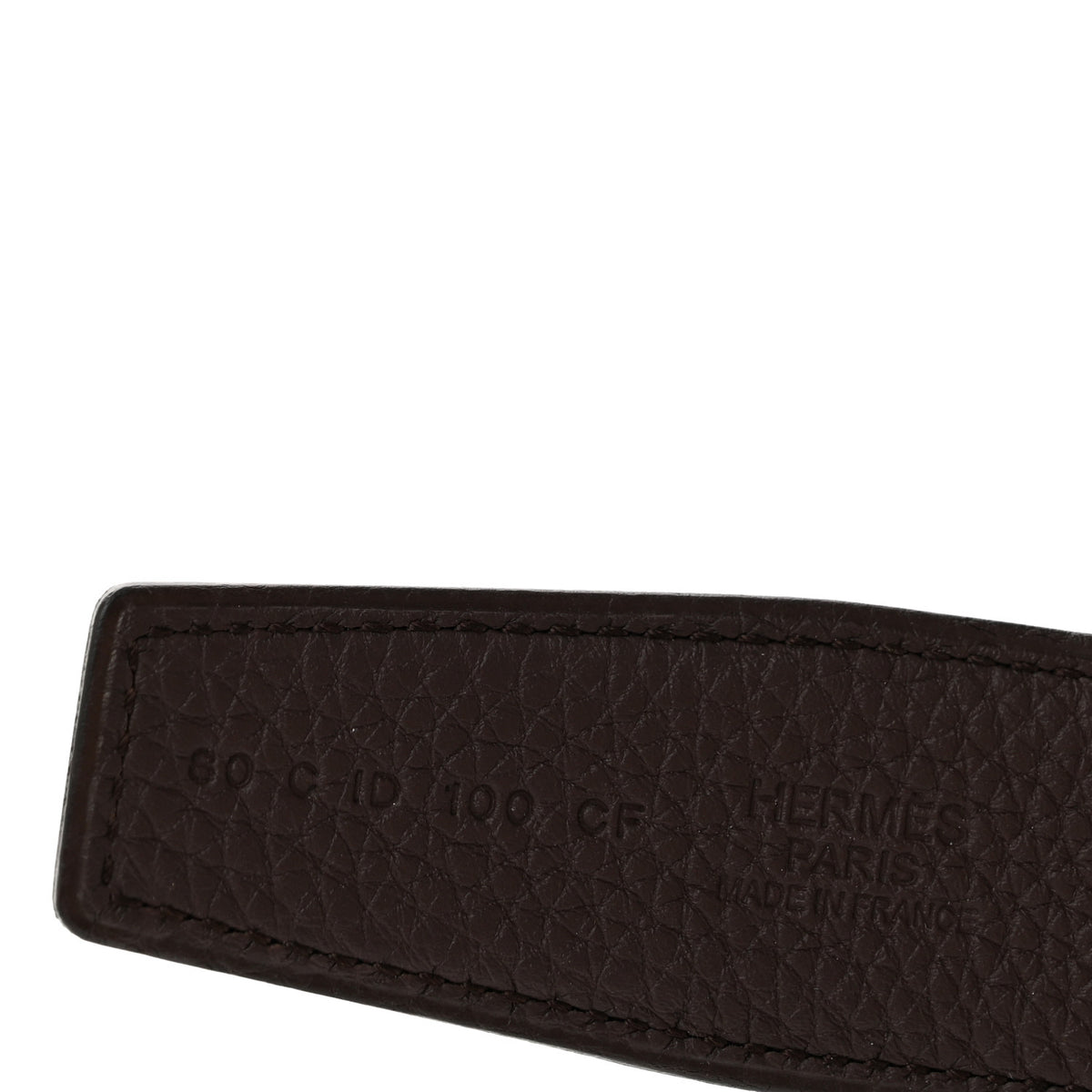 Hermes Box Togo 32mm Belt Strap 80 32 Black Chocolate 5 of 7