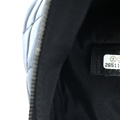 Chanel Lambskin Quilted Large Boy Zip Pouch Black 7 of 7