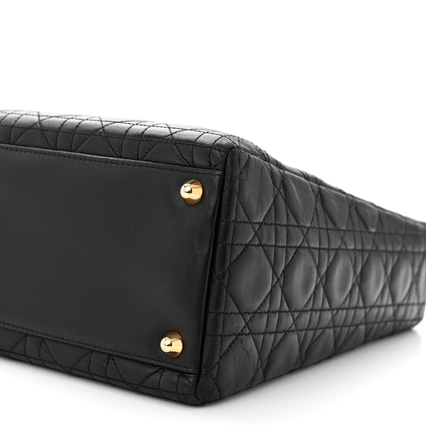 CHRISTIAN DIOR Lambskin Cannage Large Lady Dior Black