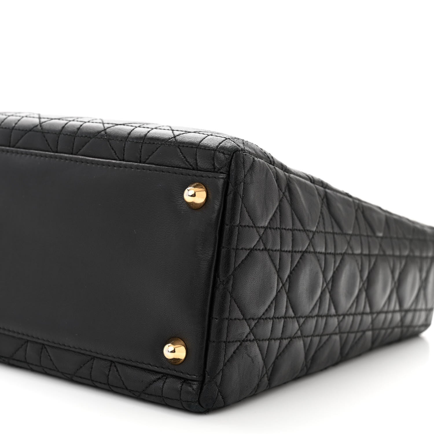 Christian Dior CHRISTIAN DIOR Lambskin Cannage Large Lady Dior Black 10 of 11