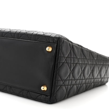 Christian Dior CHRISTIAN DIOR Lambskin Cannage Large Lady Dior Black 10 of 11