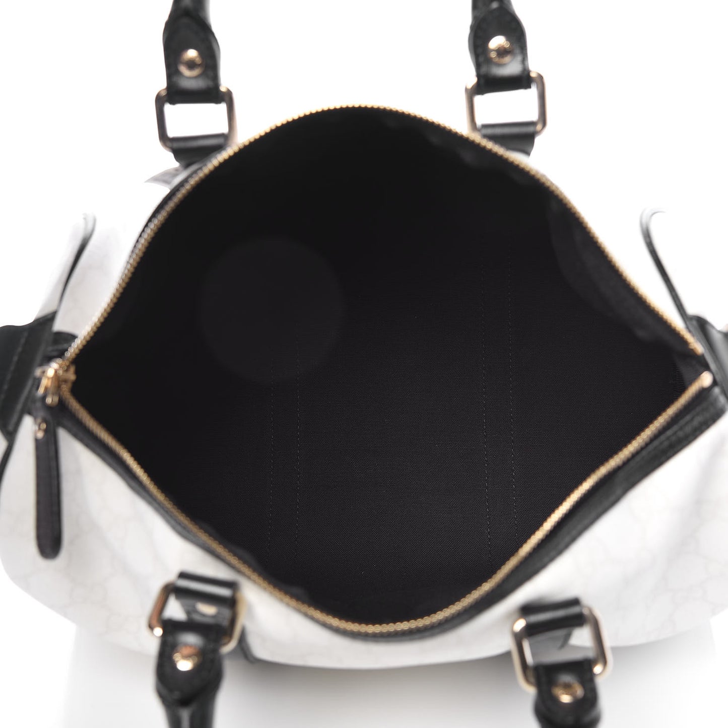 GG Plus Monogram Medium Joy Boston White Black