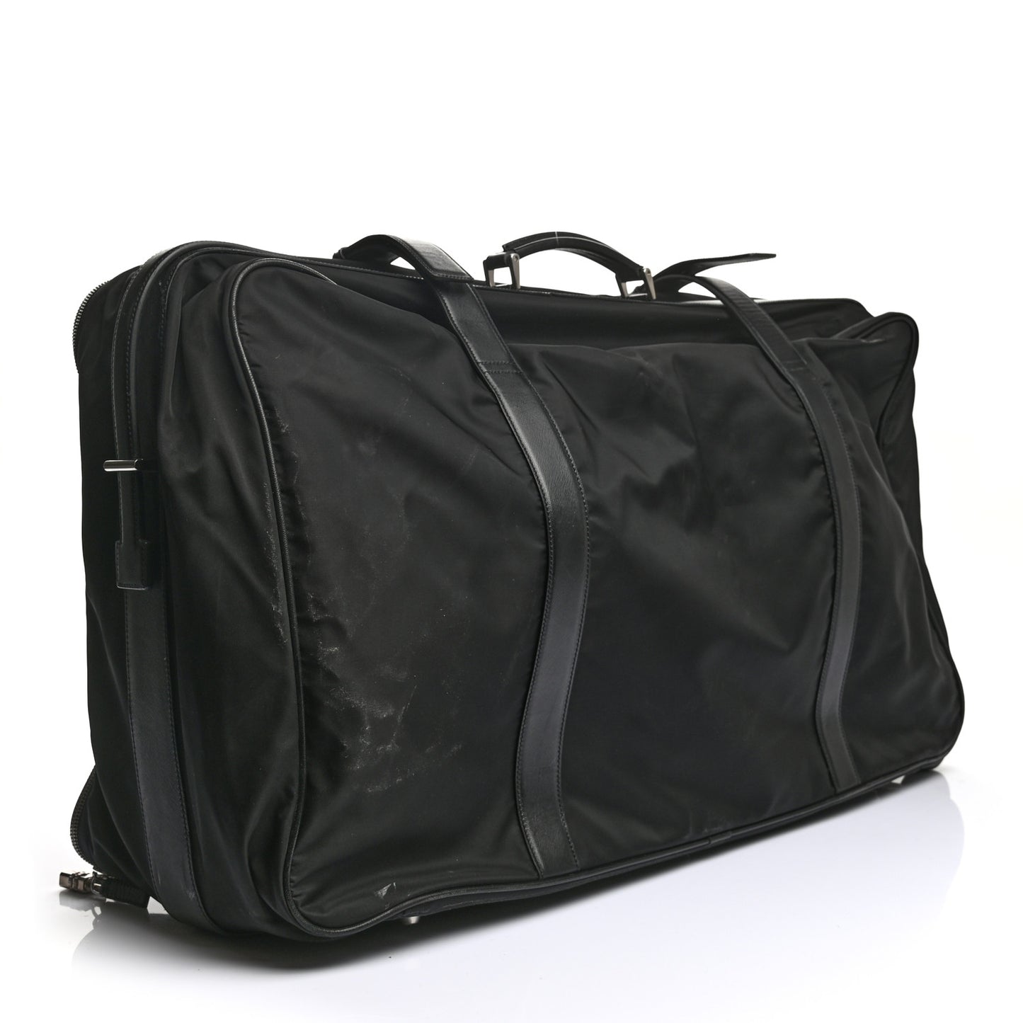 Tessuto Nylon Saffiano Suitcase Black