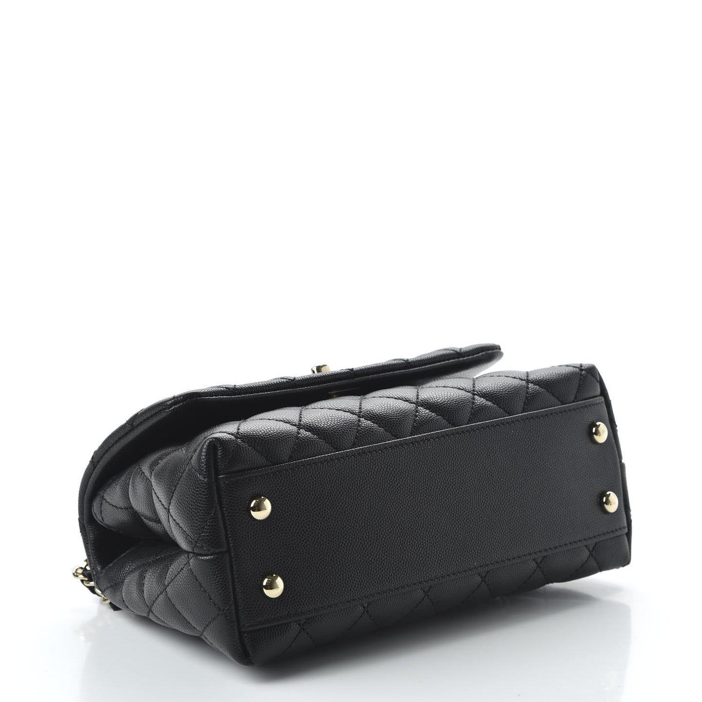 Caviar Quilted Mini Coco Handle Flap Black