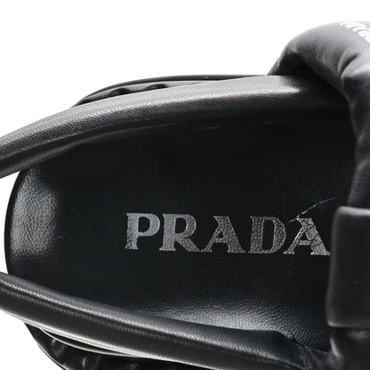 Prada Nappa Padded Blow 20mm Slingback Sandals 39 Black 6 of 8