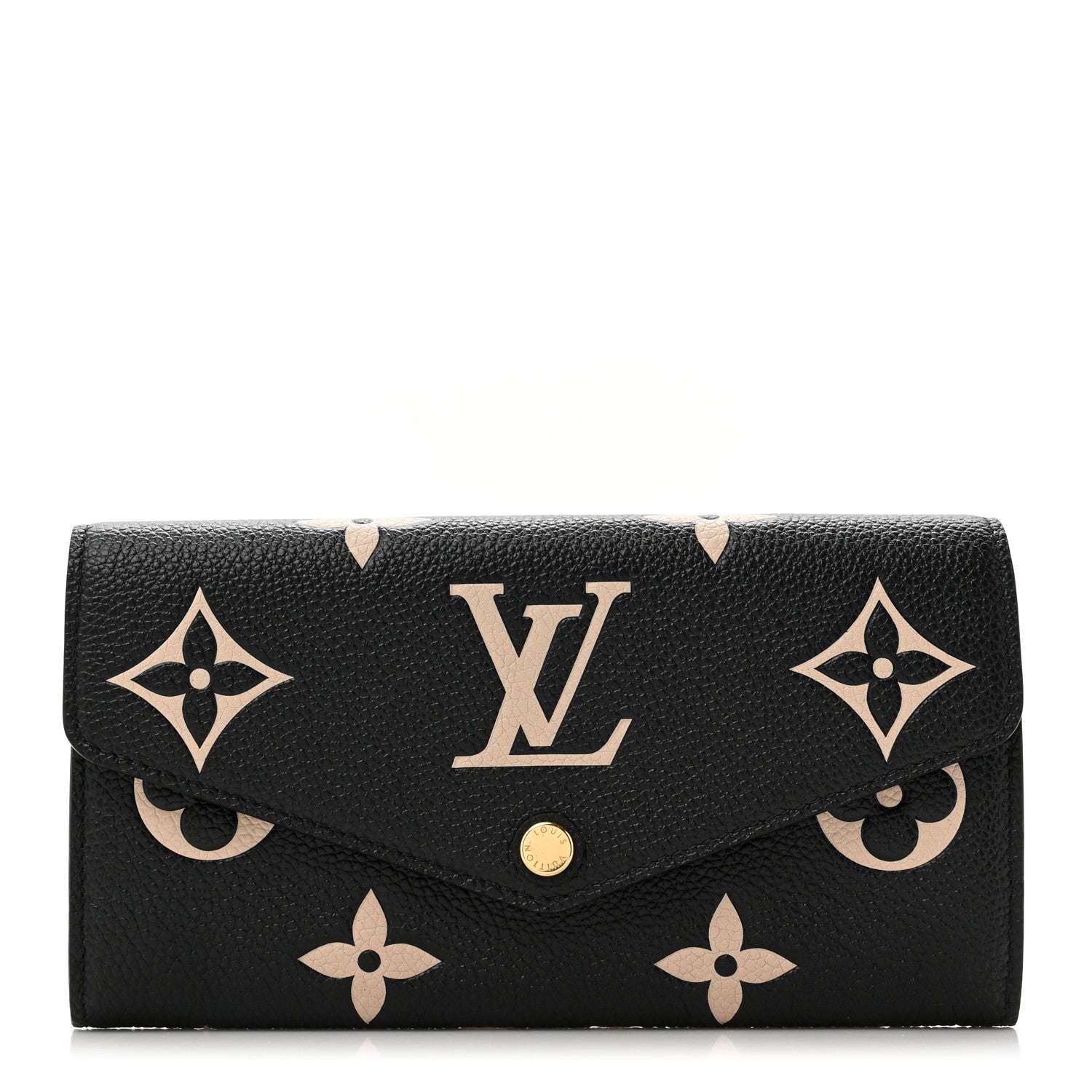 Louis Vuitton Monogram Empreinte Giant Sarah Wallet Black Beige 1 of 7