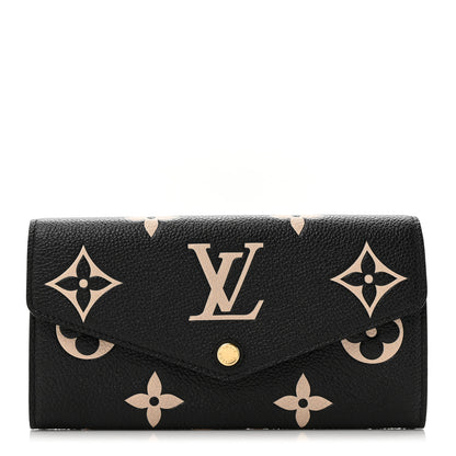 Louis Vuitton Monogram Empreinte Giant Sarah Wallet Black Beige 1 of 7