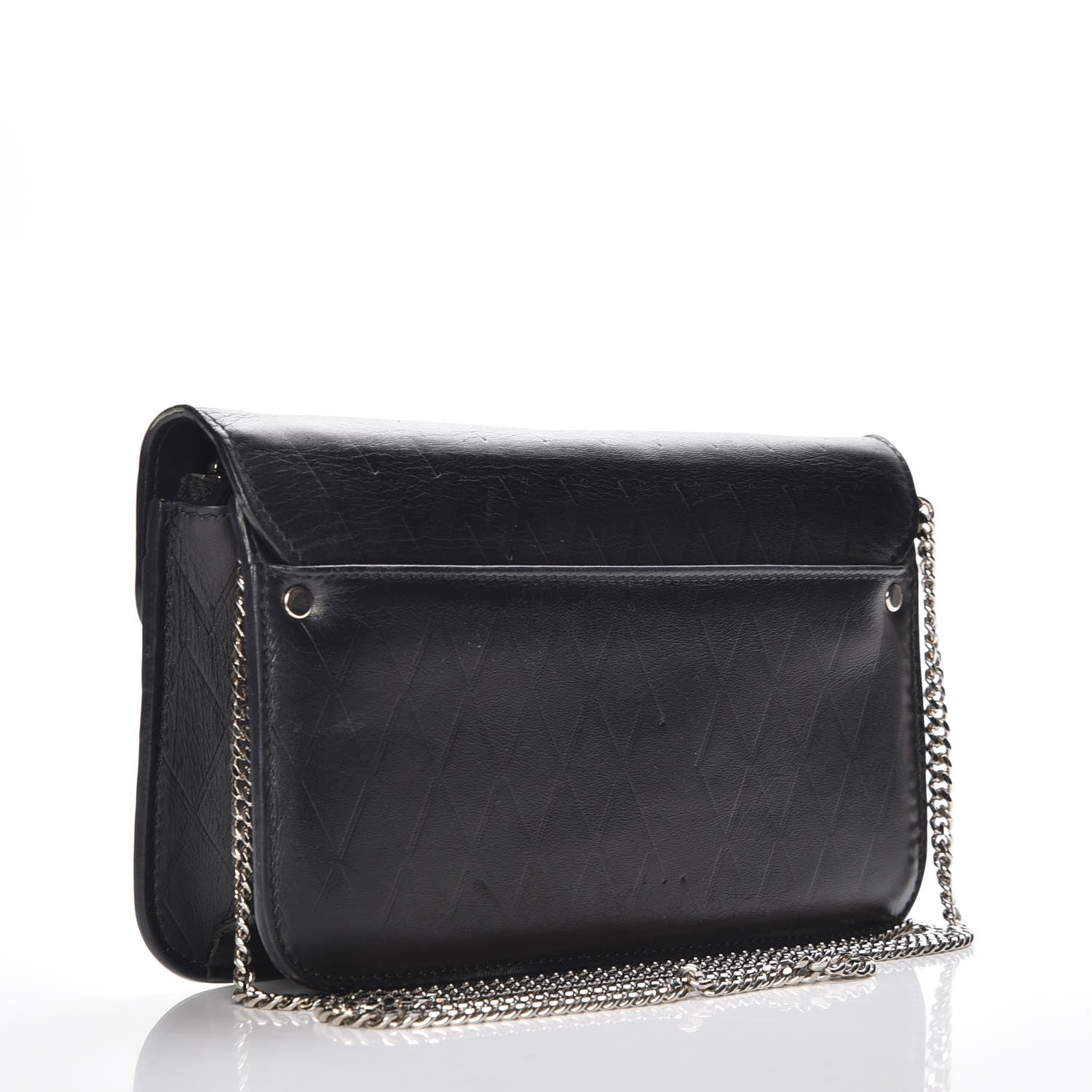 Proenza Schouler Calfskin Embossed Crosshatch PS11 Chain Wallet Black 3 of 8