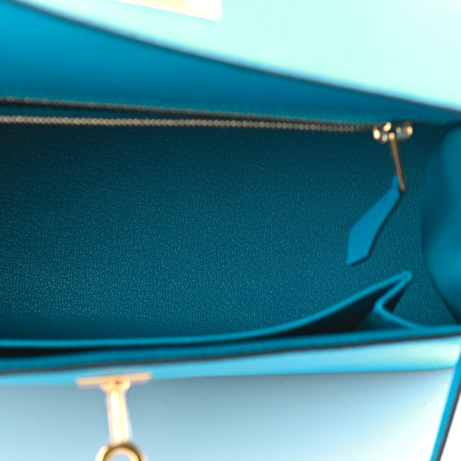 Hermes Epsom Kelly Sellier 25 Bleu Frida 5 of 10