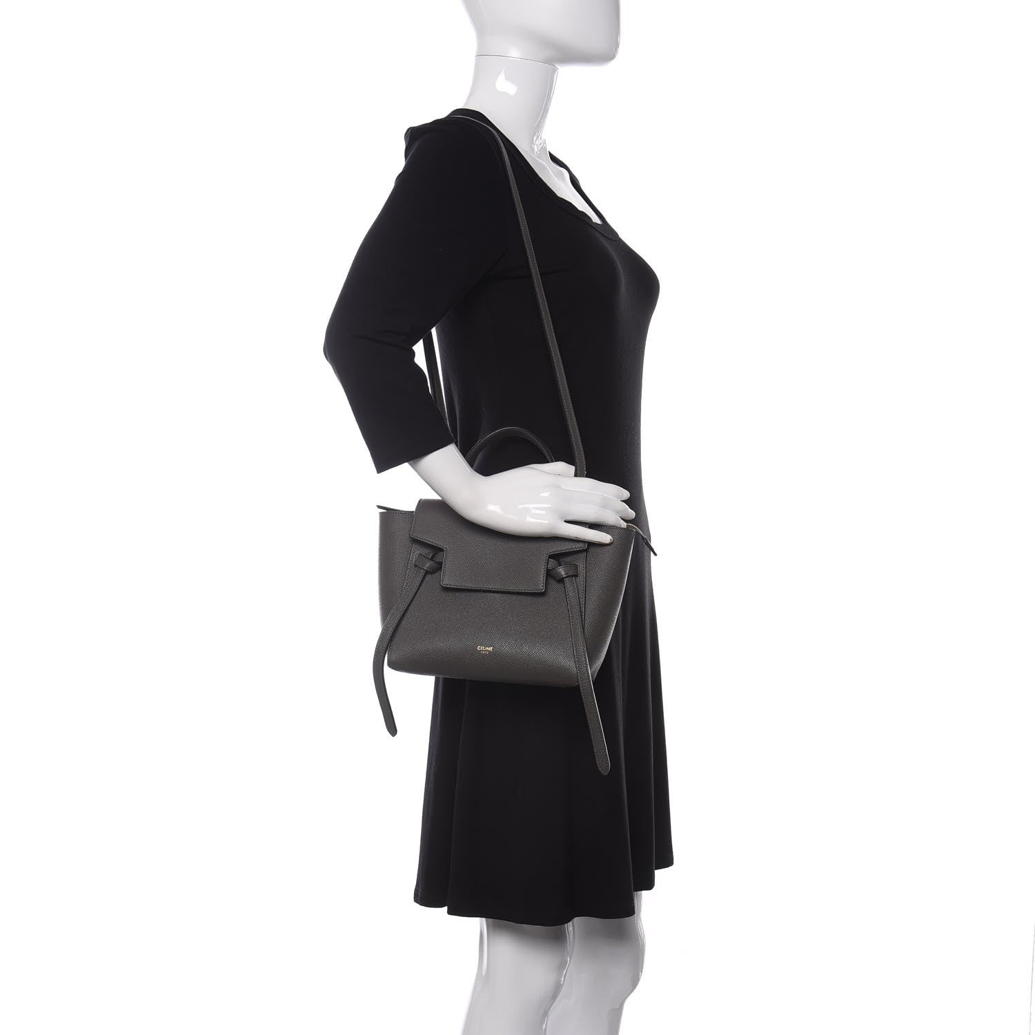 Celine Grained Calfskin Nano Belt Bag Grey 2 of 9