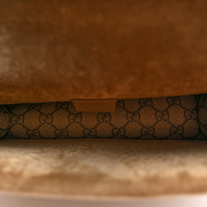 Gucci GG Supreme Monogram Suede Crystal Small Dionysus Shoulder Bag Beige Ebony Taupe 5 of 10