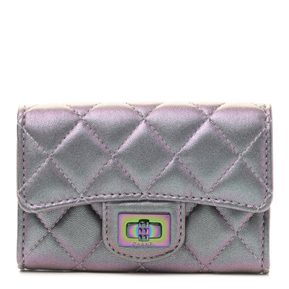 Chanel Iridescent Lambskin Quilted Reissue Flap Card Holder Light Purple 1 of 8