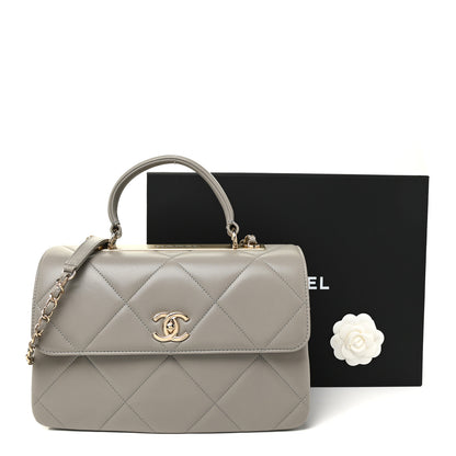 Chanel Lambskin Quilted Medium Trendy CC Flap Dual Handle Bag Grey 17 of 17