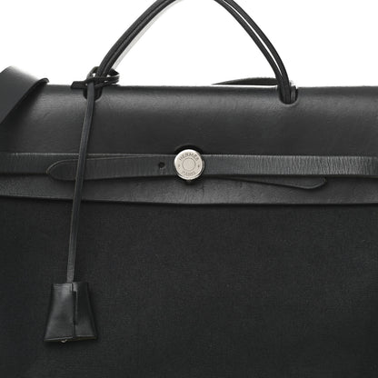 Hermes Toile Vache Calfskin Herbag 39 MM Black 8 of 17