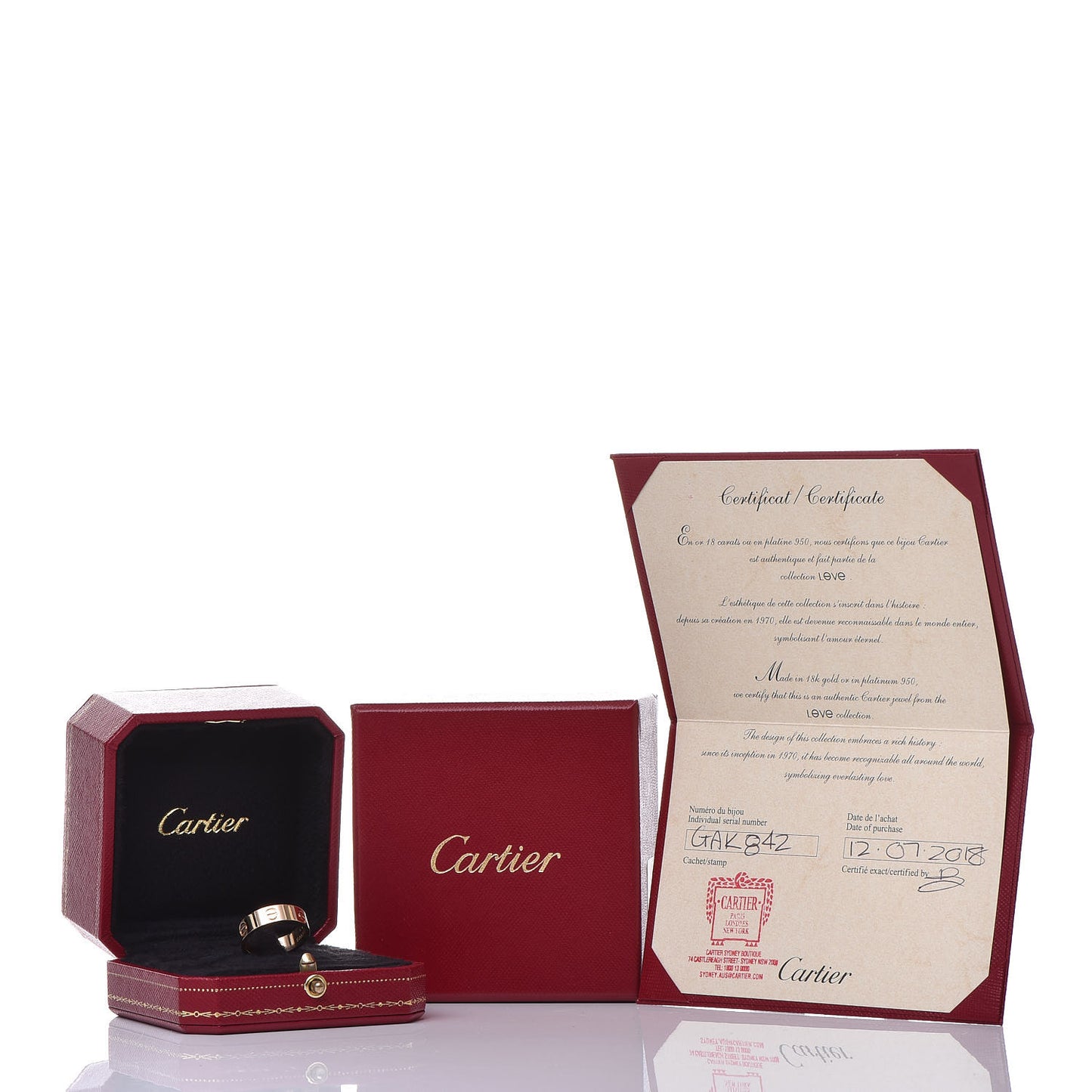 18K Yellow Gold 5.5mm LOVE Ring 55 7.25