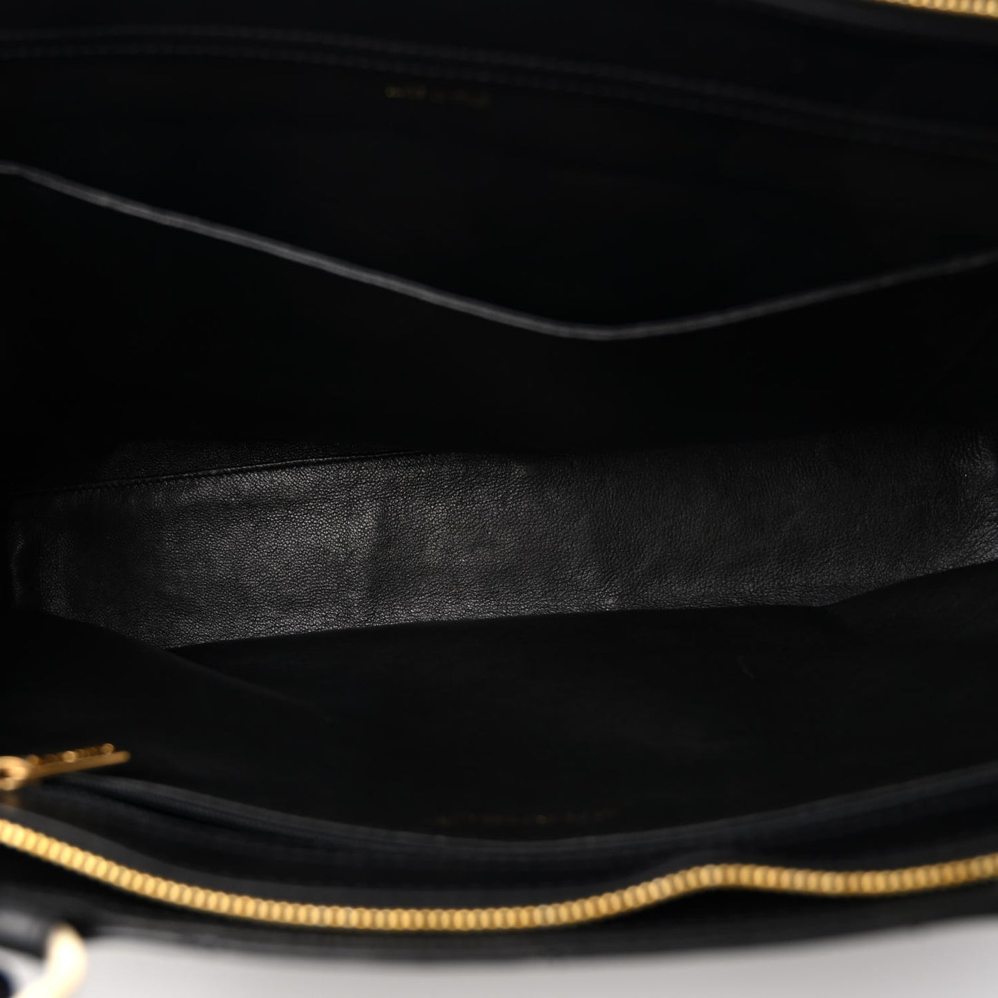 Lambskin Bekko Chain Large Shoulder Bag Black