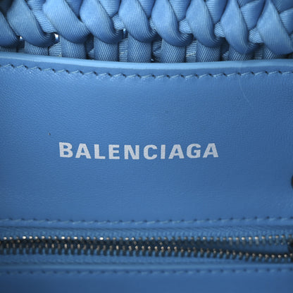 Balenciaga Recycled Nylon Faux Calfskin XXS Bistro Basket Cyan White 6 of 10